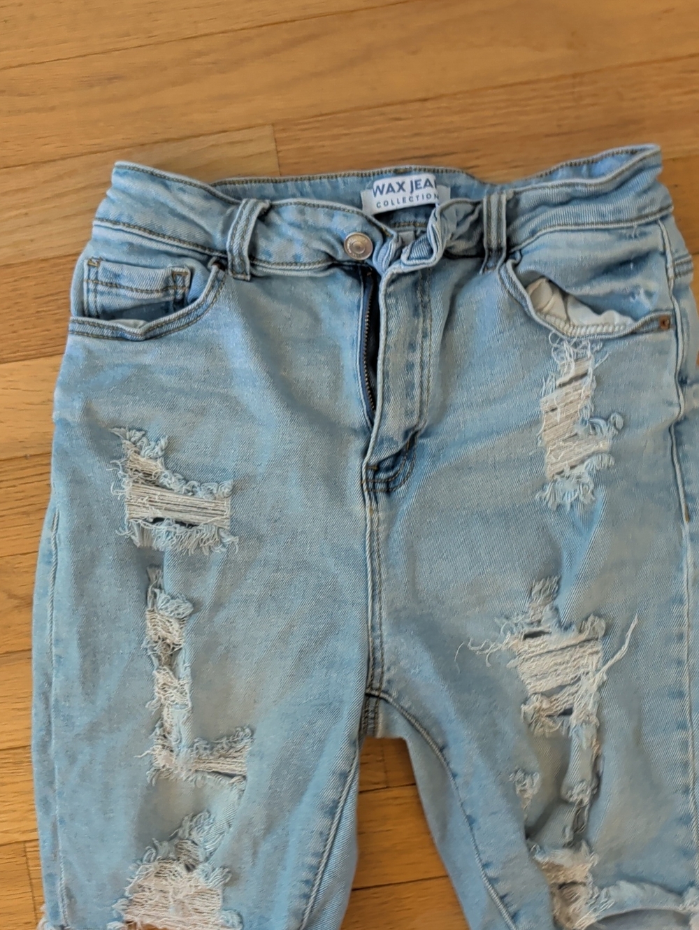 WAX Jeans Light Wash Distressed Skinny Jean Shorts